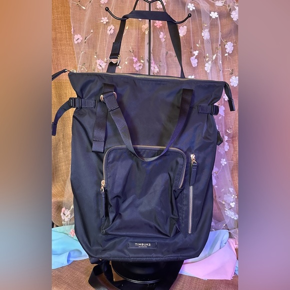 Timbuk2 EUC The Convertible Backpack Tote, Jet Black, Fits 15" laptop